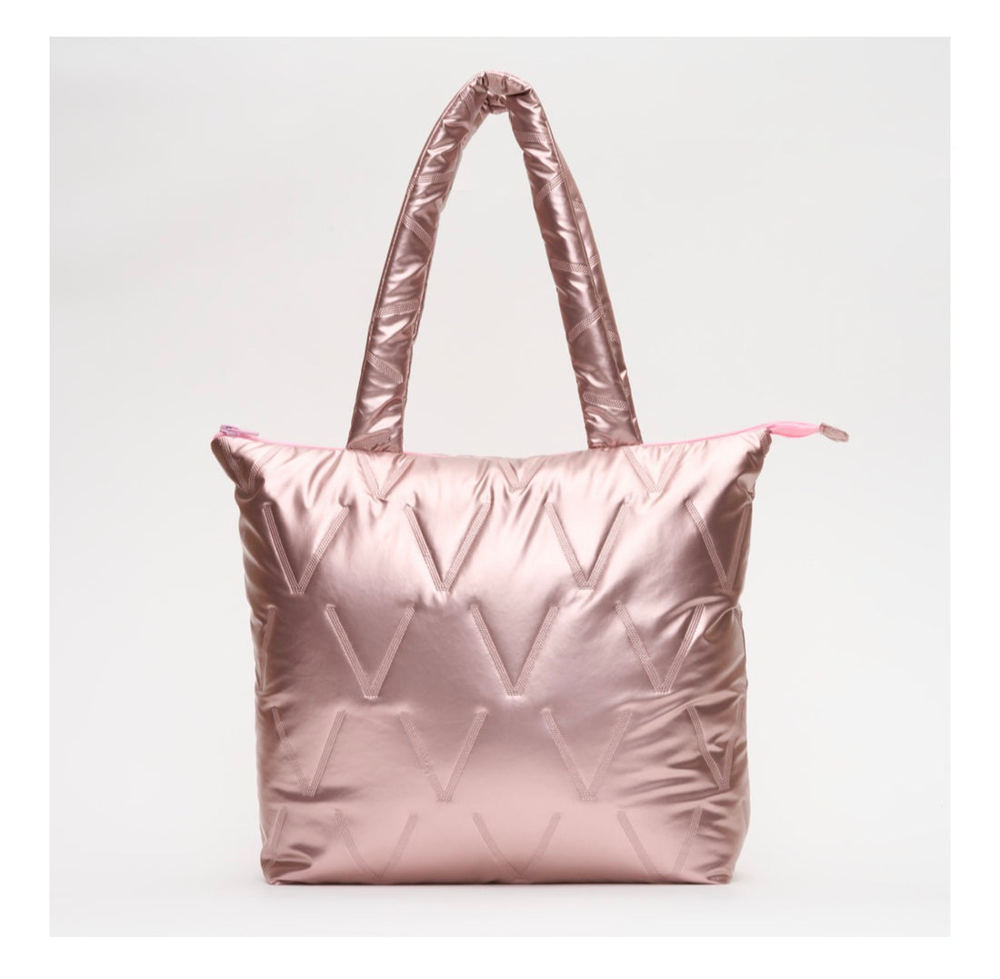 Zanya Quilted Puffer Tote Bag – Soft Padded Shoulder Bag for Women