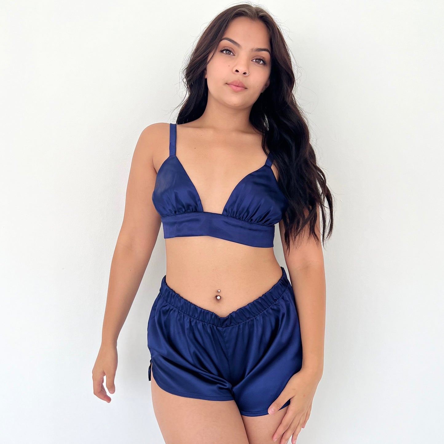 Bralette & Shorts Satin Loungewear Set